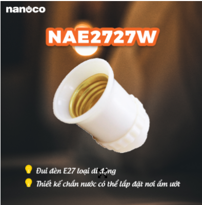 Đui đèn xoáy treo trắng _NAE2727W Nanoco