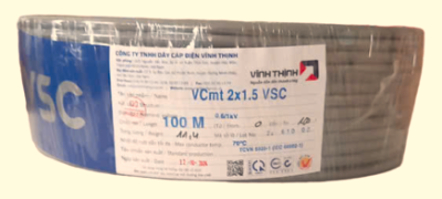 Cáp xám 2x1.5 VSC Vĩnh Thịnh